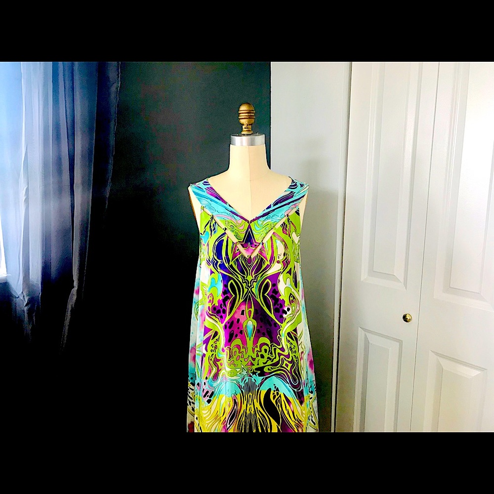 Silk Pucci Patterned Knee Length Sleeveless Dress